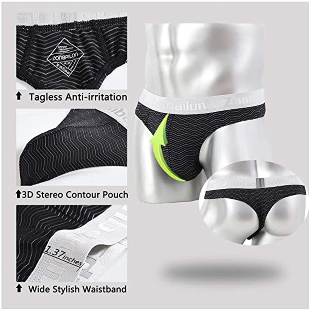Mens Sexy Bikini Briefs 3D Stereo Contour Pouch TAGLESS Breathable